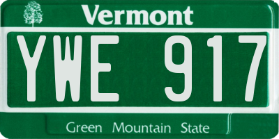 VT license plate YWE917
