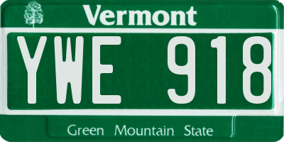 VT license plate YWE918