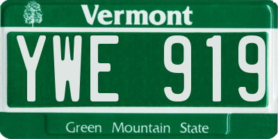 VT license plate YWE919