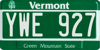 VT license plate YWE927