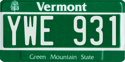 VT license plate YWE931