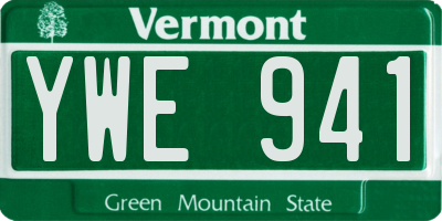 VT license plate YWE941