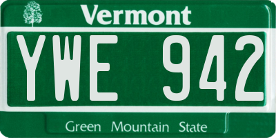 VT license plate YWE942