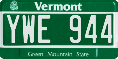 VT license plate YWE944