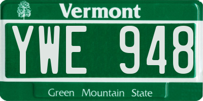 VT license plate YWE948