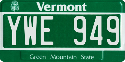 VT license plate YWE949