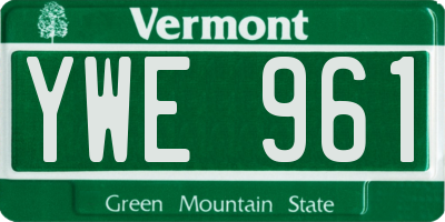 VT license plate YWE961
