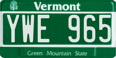 VT license plate YWE965