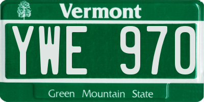 VT license plate YWE970
