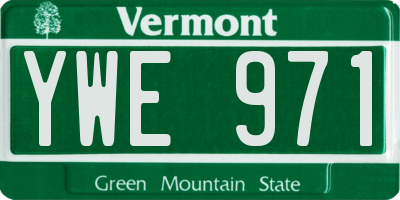 VT license plate YWE971