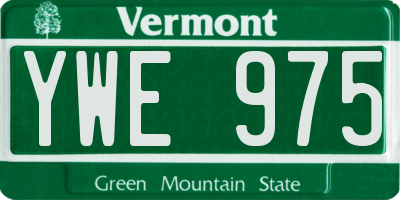 VT license plate YWE975