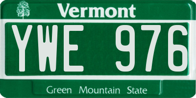 VT license plate YWE976