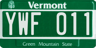 VT license plate YWF011