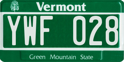 VT license plate YWF028