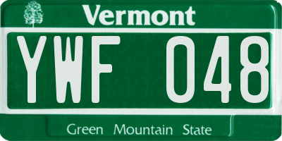 VT license plate YWF048