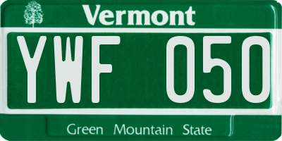 VT license plate YWF050
