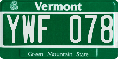 VT license plate YWF078