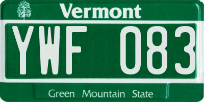 VT license plate YWF083