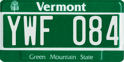 VT license plate YWF084