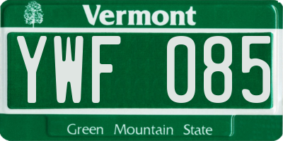 VT license plate YWF085