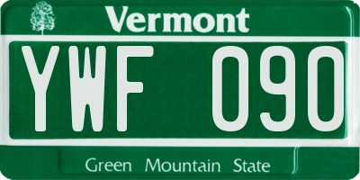 VT license plate YWF090