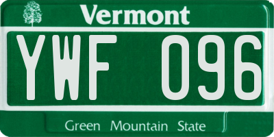VT license plate YWF096