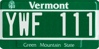 VT license plate YWF111