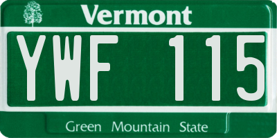VT license plate YWF115