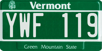 VT license plate YWF119