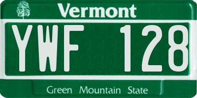 VT license plate YWF128