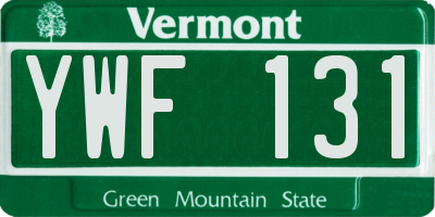 VT license plate YWF131