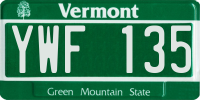 VT license plate YWF135