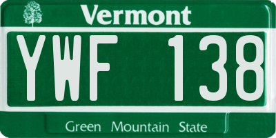 VT license plate YWF138