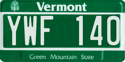 VT license plate YWF140