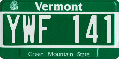 VT license plate YWF141