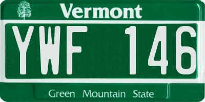 VT license plate YWF146