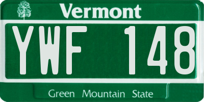 VT license plate YWF148