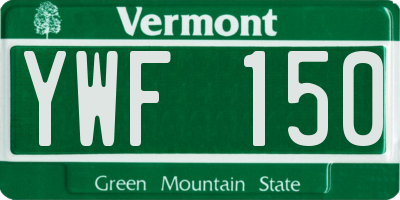 VT license plate YWF150