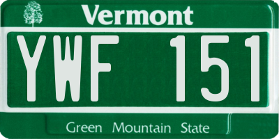 VT license plate YWF151