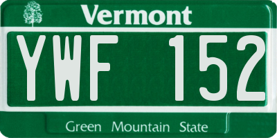 VT license plate YWF152