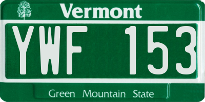 VT license plate YWF153