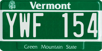 VT license plate YWF154