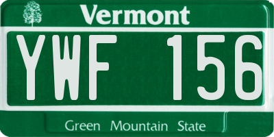 VT license plate YWF156