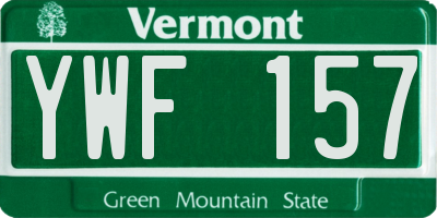VT license plate YWF157