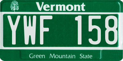 VT license plate YWF158