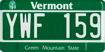 VT license plate YWF159