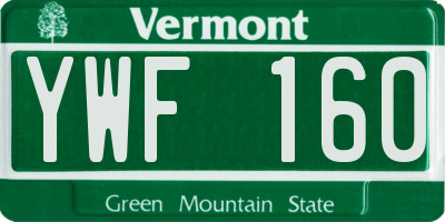 VT license plate YWF160