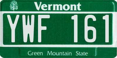 VT license plate YWF161