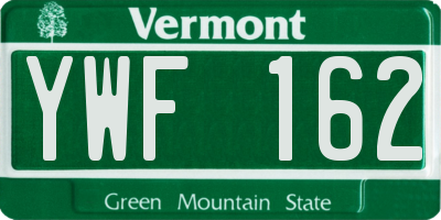 VT license plate YWF162