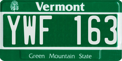 VT license plate YWF163